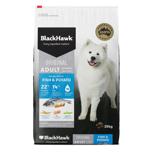 Black Hawk Adult Dog Food Fish & Potato 10kg - The Doggie Shop