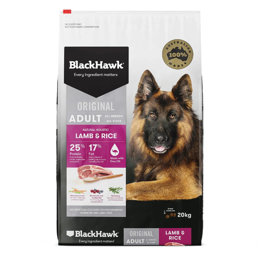Black Hawk Holistic Adult Dog Food Lamb & Rice 20kg - The Doggie Shop